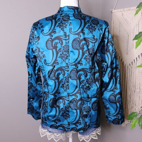 Additions by Chicos | Floral Satin Zip Up Jacket - Picture 4 of 6